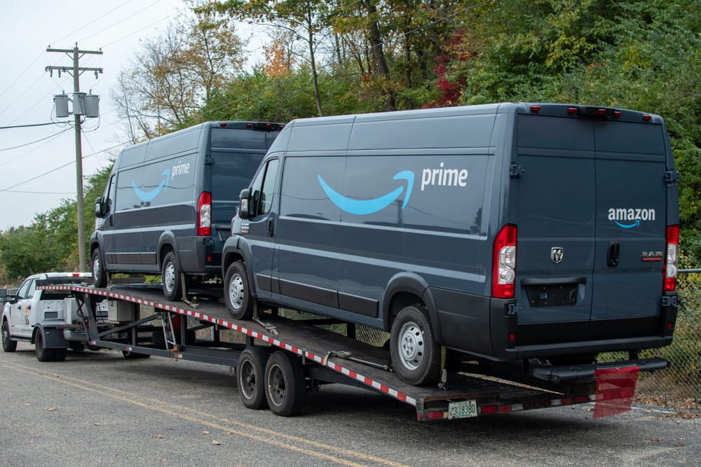 transporting vehicles on trailer