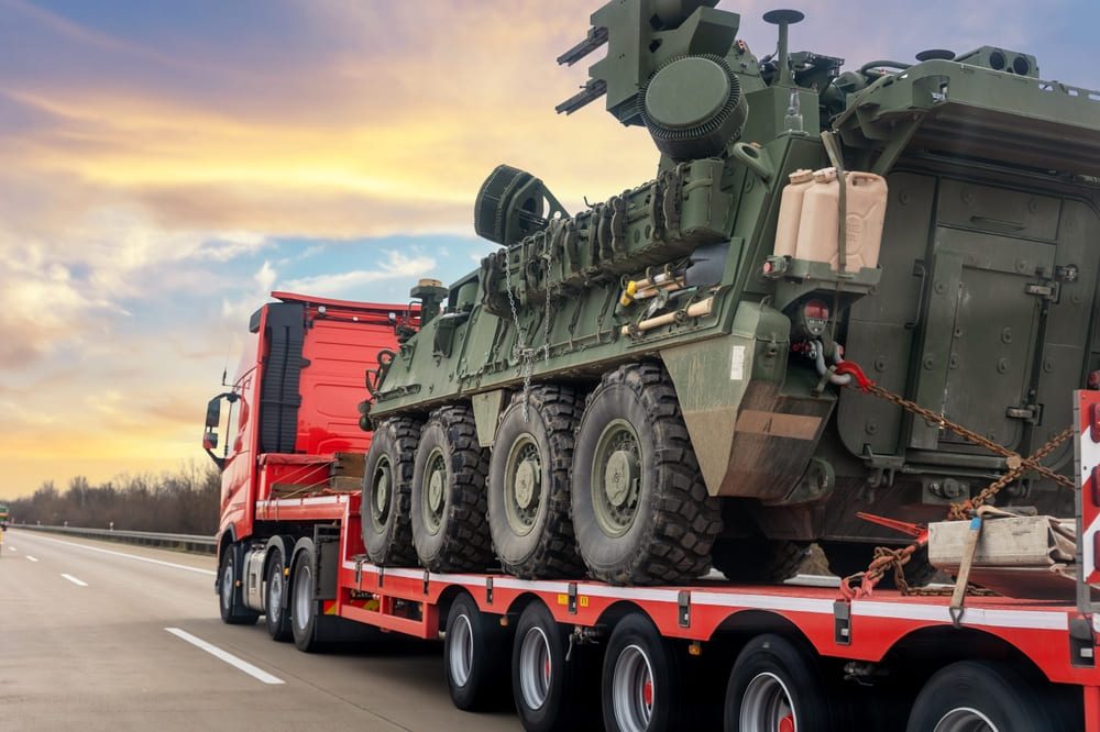 military vehicle moving